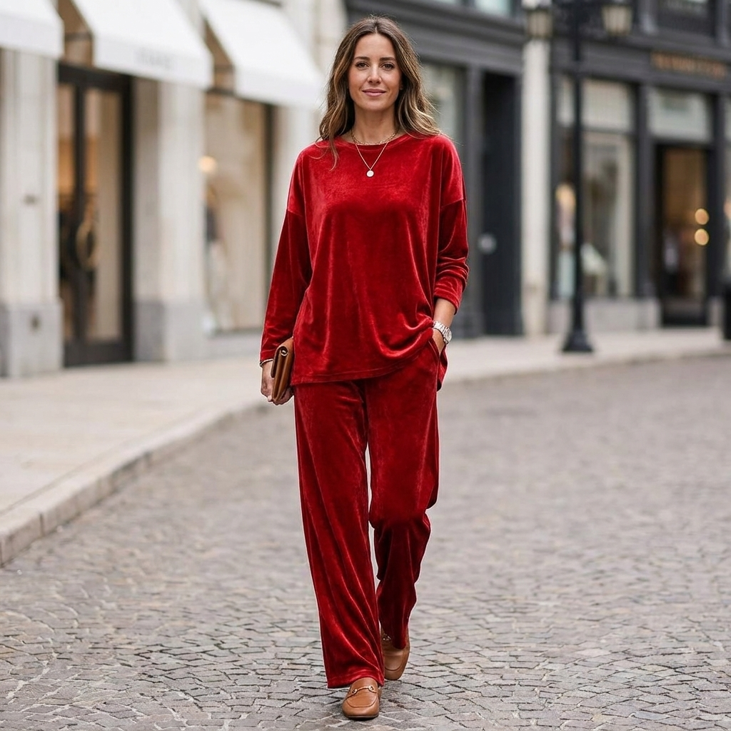 Marisette Velvet Wide Leg Set