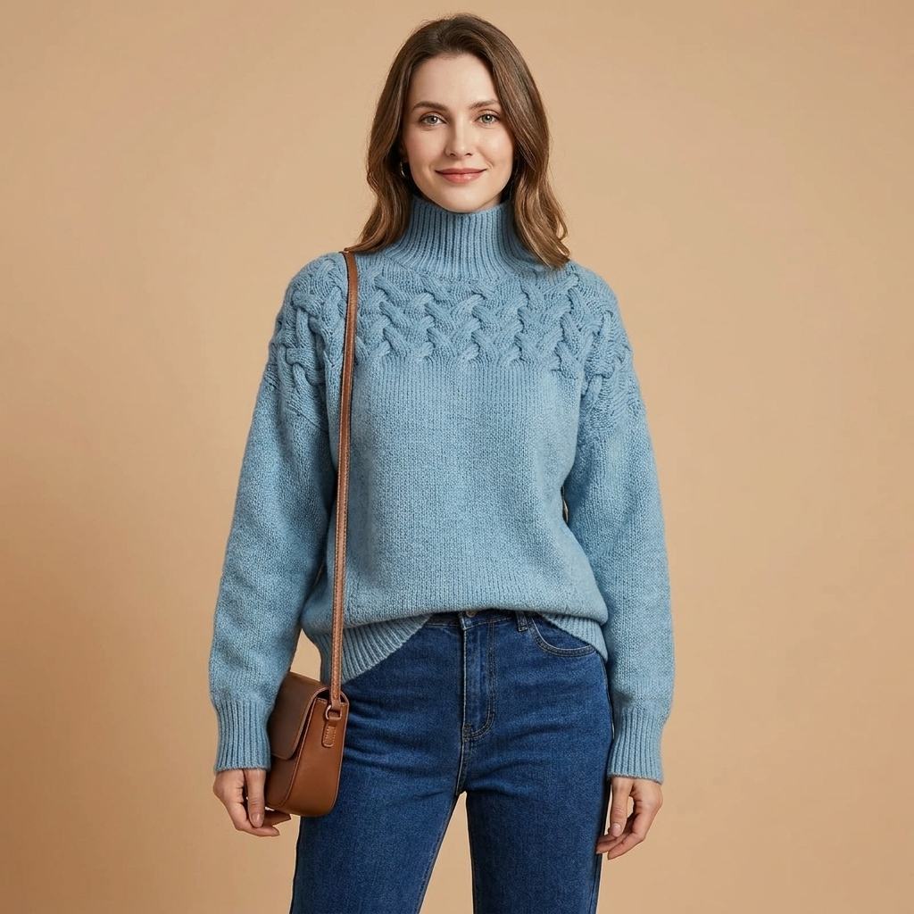 Wilhelmina Cable Knit Turtleneck