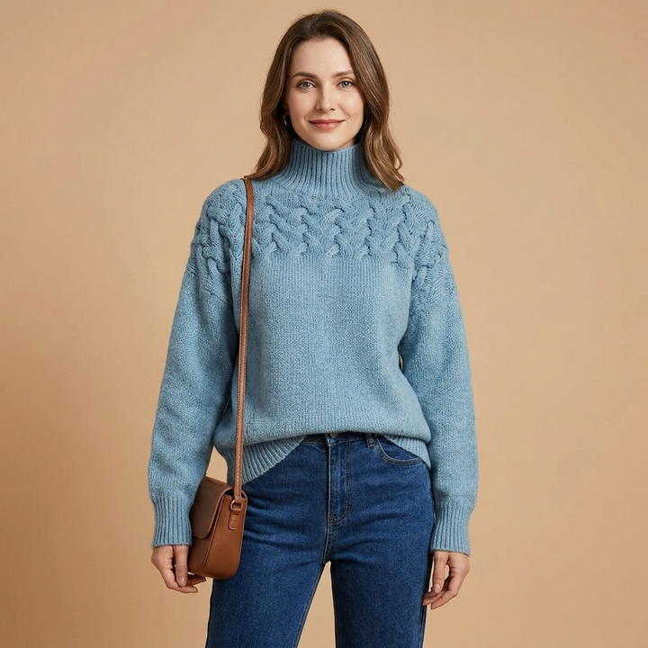 Wilhelmina Cable Knit Turtleneck