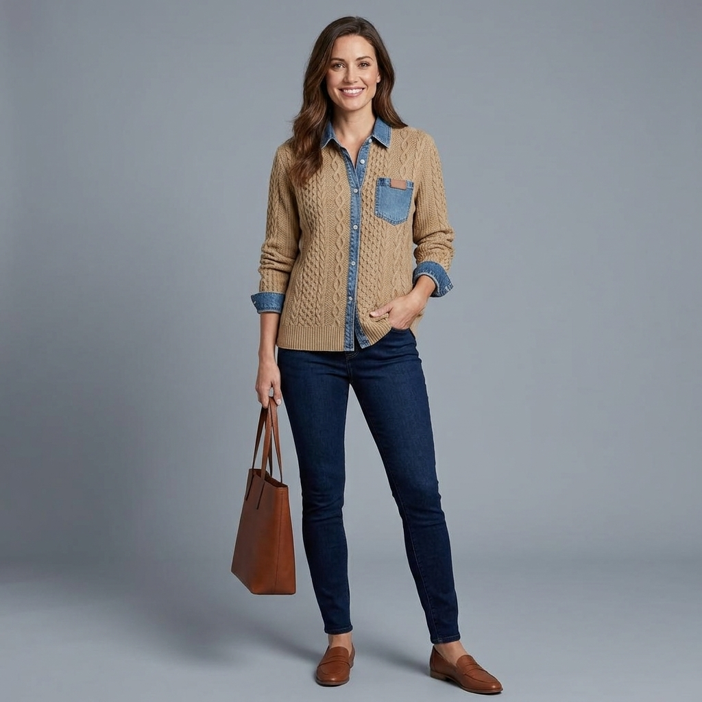 Sabine Cable Knit Overshirt