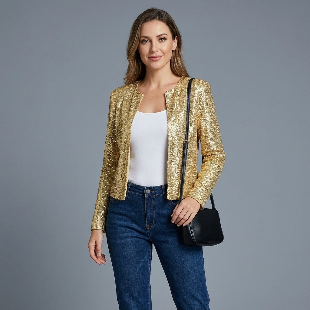 Adalina Sequin Crop Jacket
