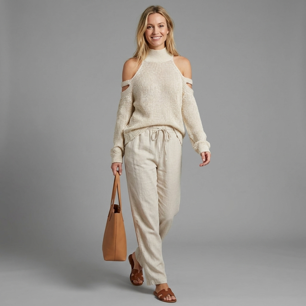 Fenella Cutout Shoulder Sweater Set