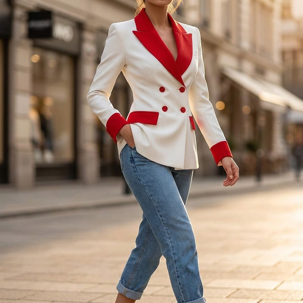 Sabina Contrast Lapel Blazer