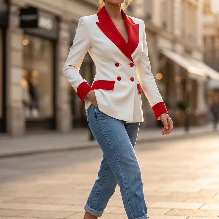Sabina Contrast Lapel Blazer