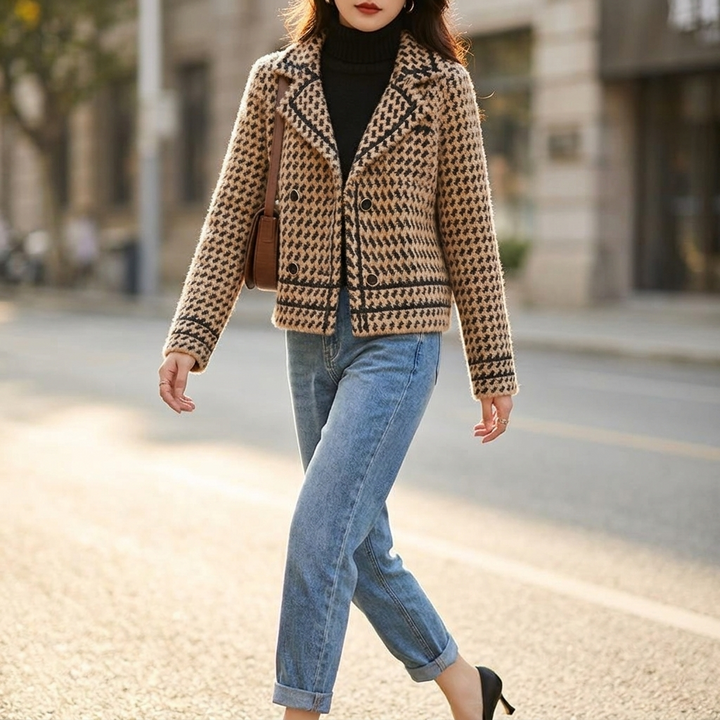 Bramwell Houndstooth Knit Jacket