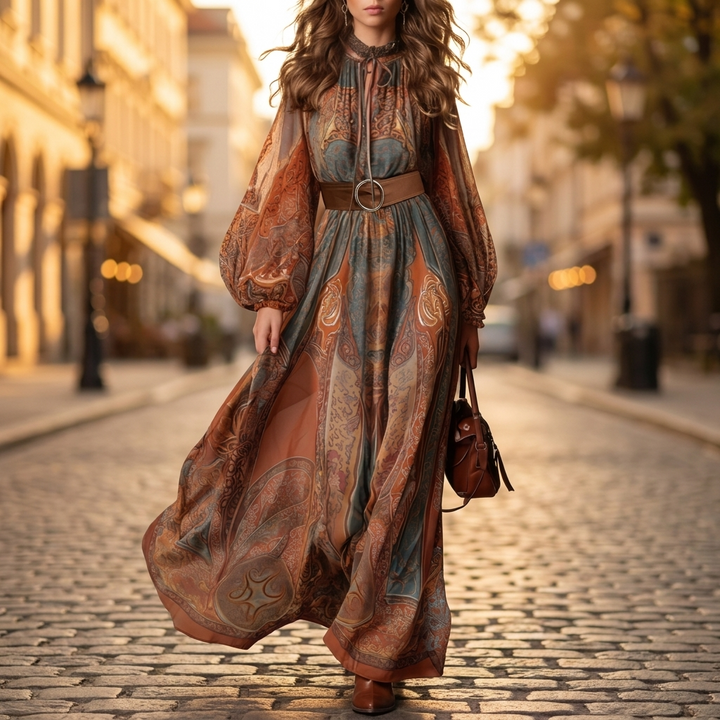 Isolde Paisley Print Maxi Dress