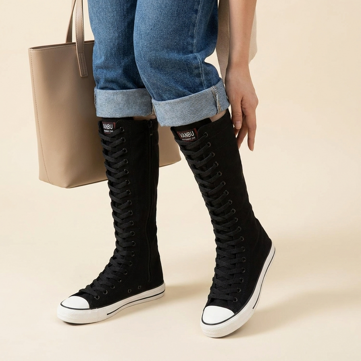 Odile Lace Up Knee Boots
