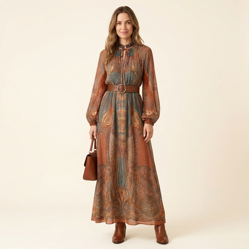 Isolde Paisley Print Maxi Dress
