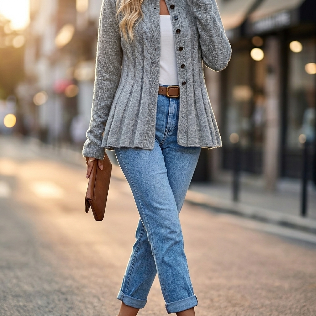 Genevra Cable Knit Cardigan
