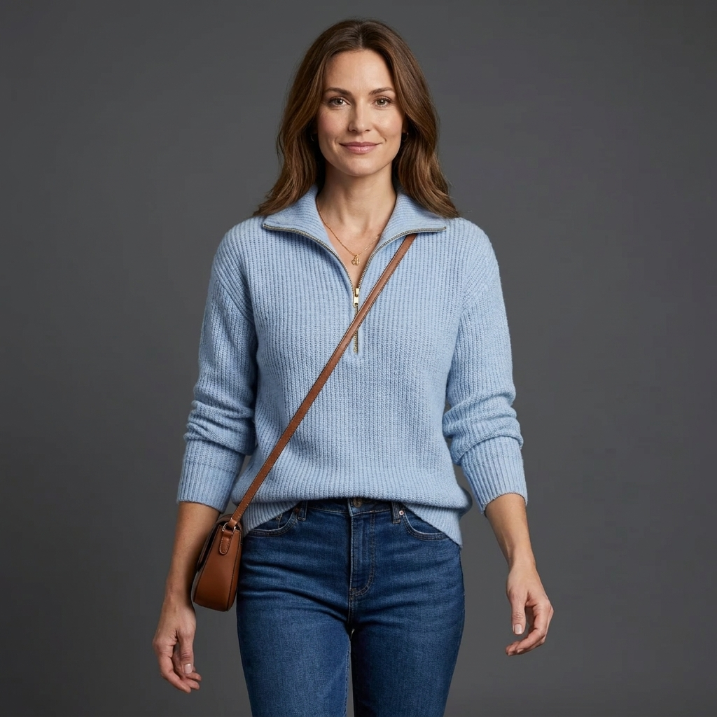 Rowena Ribbed Collar Pullover
