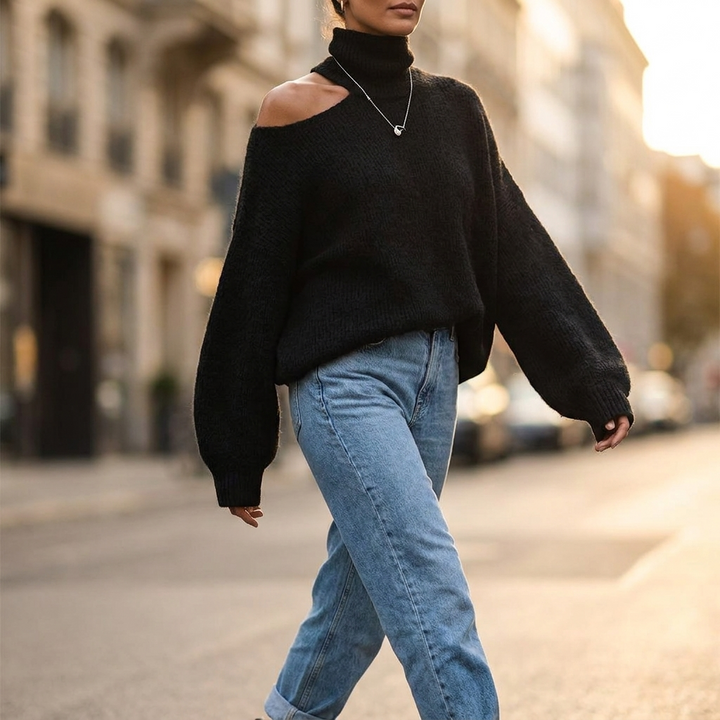Emberly Cutout Shoulder Sweater