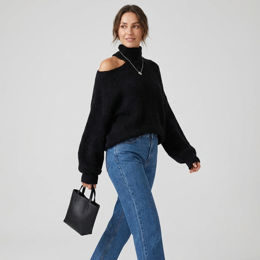 Emberly Cutout Shoulder Sweater