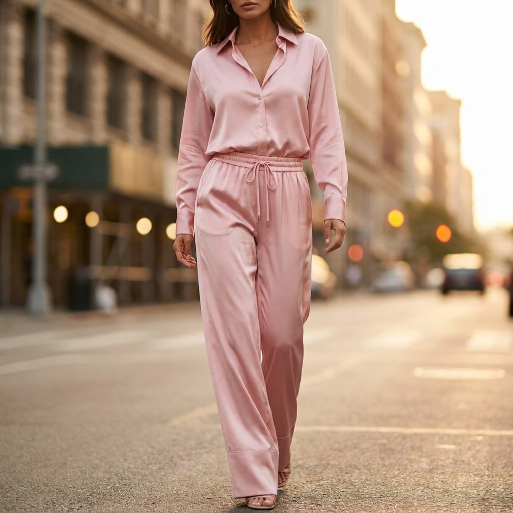 Mireille Satin Finish Two Piece Set