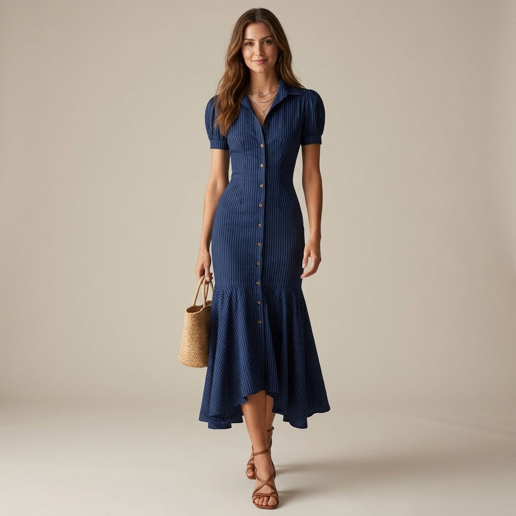 Ophelia Button Front Shirt Dress
