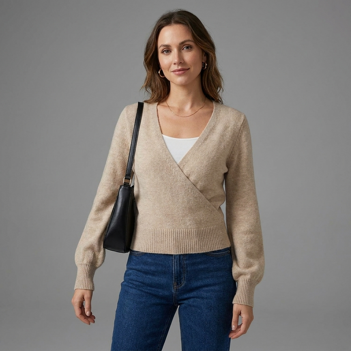Selene Wrap Front Sweater