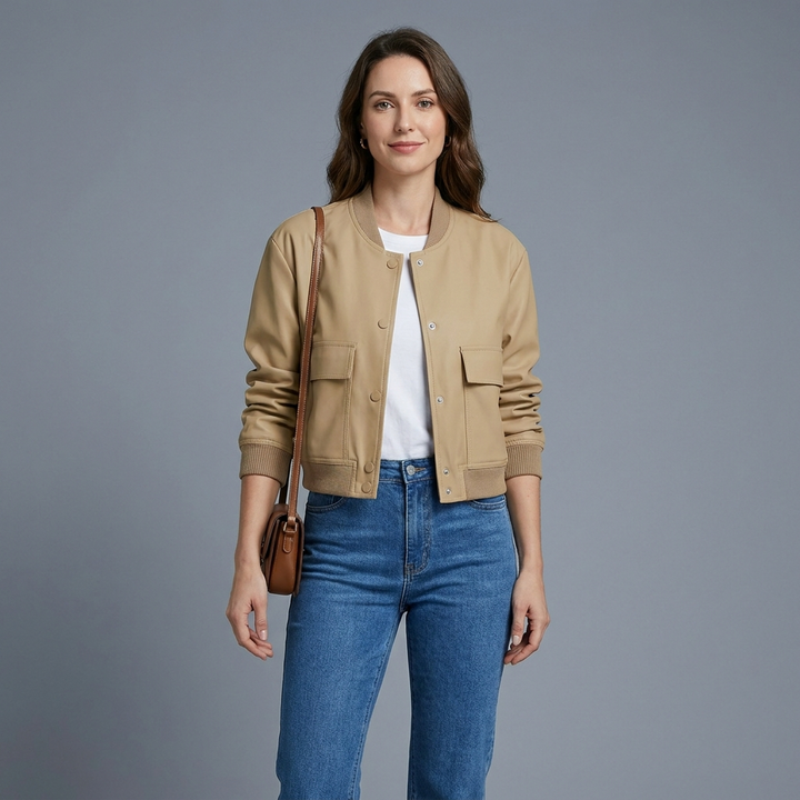 Priscilla Cropped Bomber Jacket