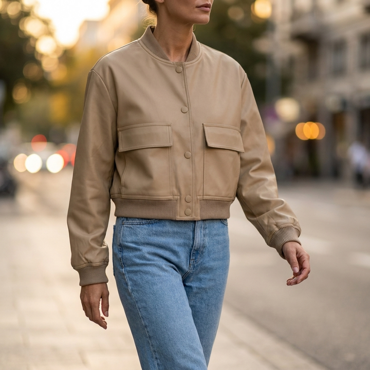 Priscilla Cropped Bomber Jacket