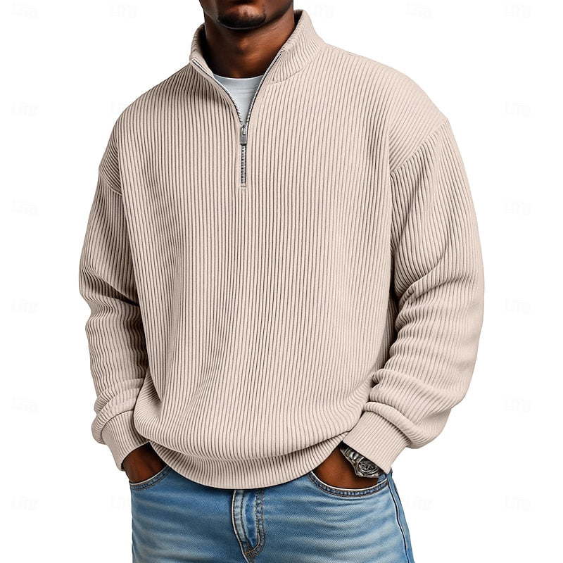 Fitzgerald Ribbed Quarter-Zip Pullover