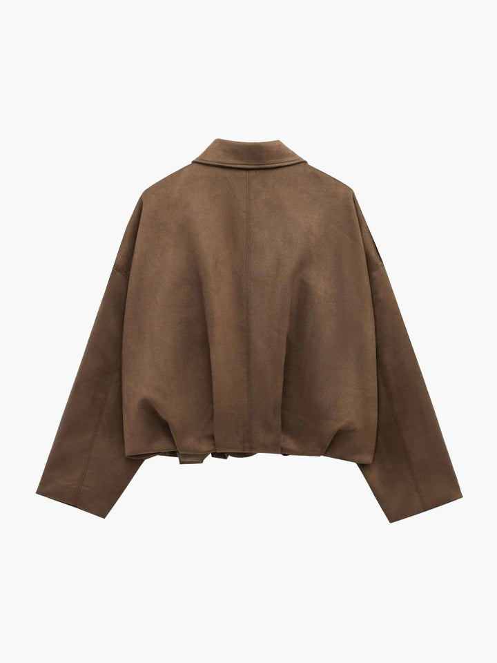 Petronella Suede Bomber Jacket
