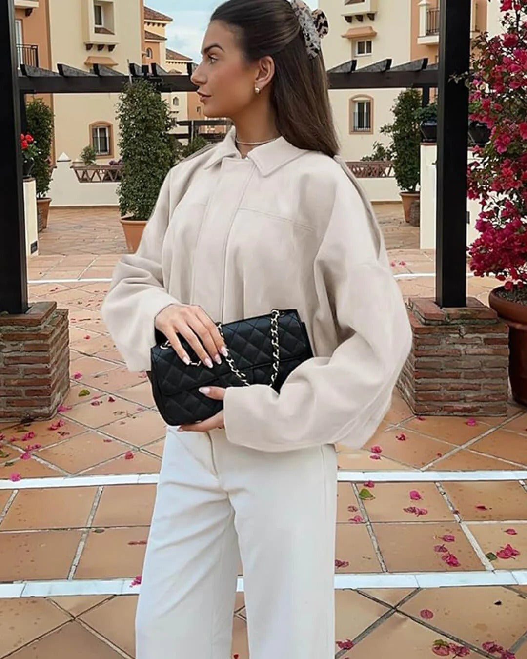 Petronella Suede Bomber Jacket
