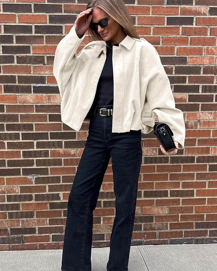 Petronella Suede Bomber Jacket