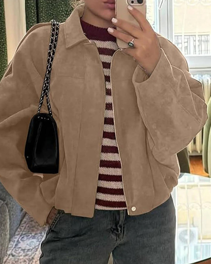 Petronella Suede Bomber Jacket