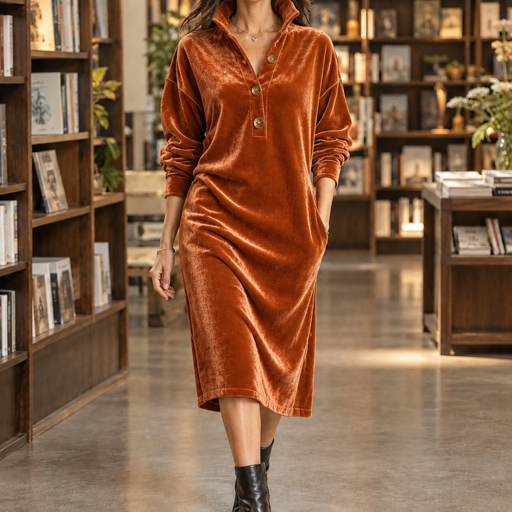 Alveera Velvet Midi Dress