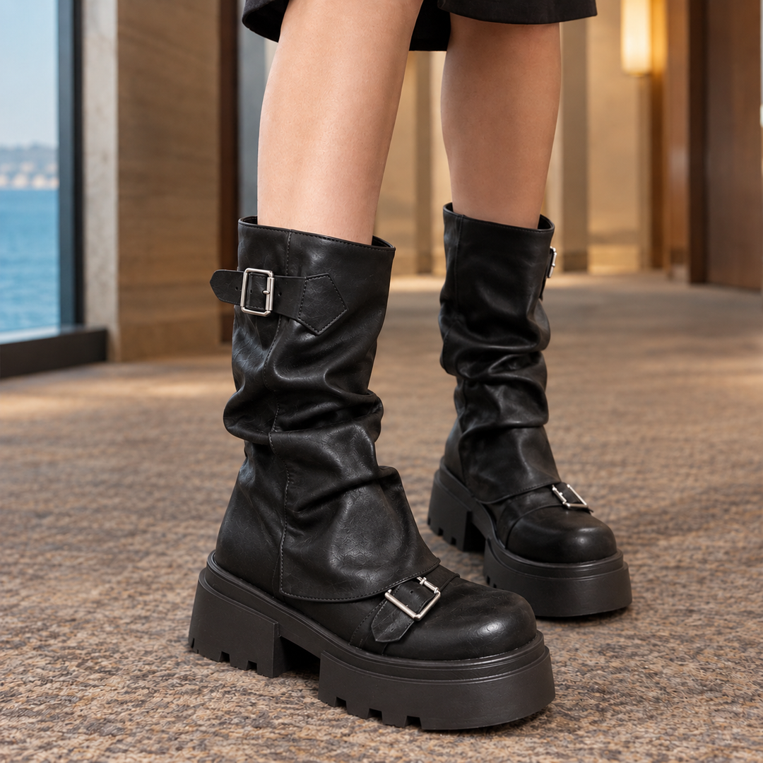 Eliana Leather Platform Boots