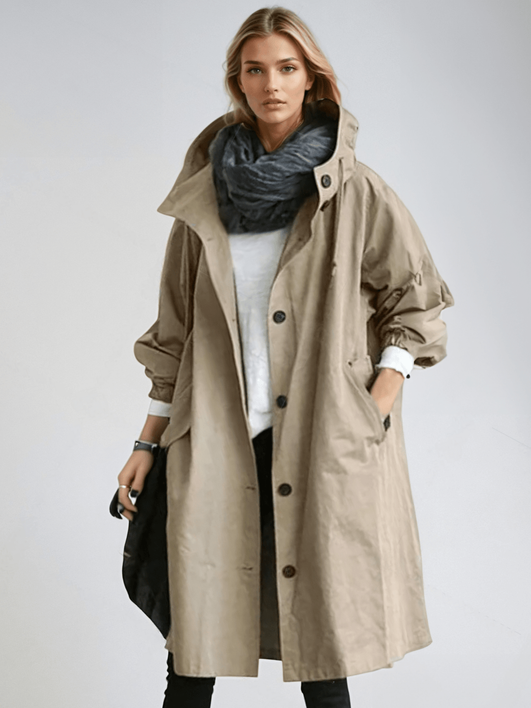 Maren Drawstring Hood Trench