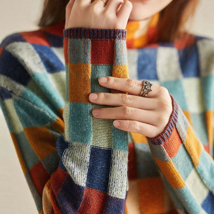 Vesper Patchwork Turtleneck Sweater