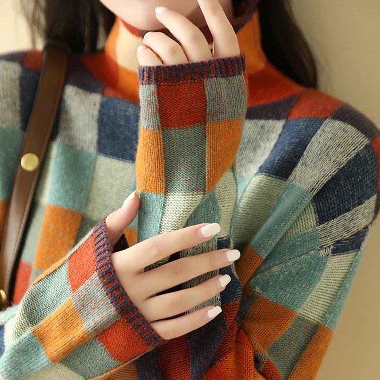 Vesper Patchwork Turtleneck Sweater
