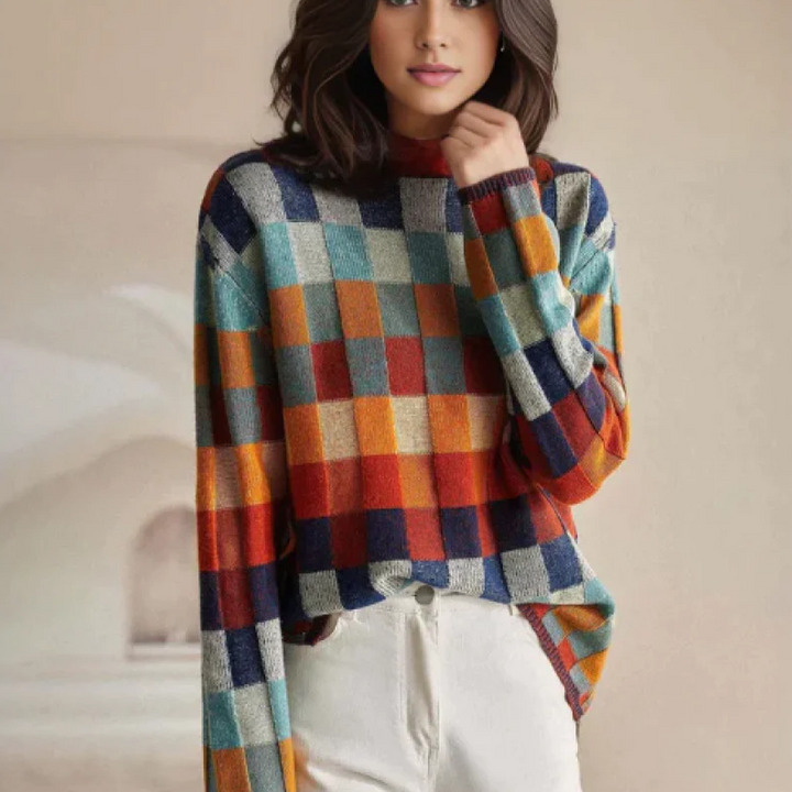 Vesper Patchwork Turtleneck Sweater