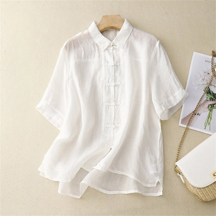 Madina Summer Linen Shirt Blouse