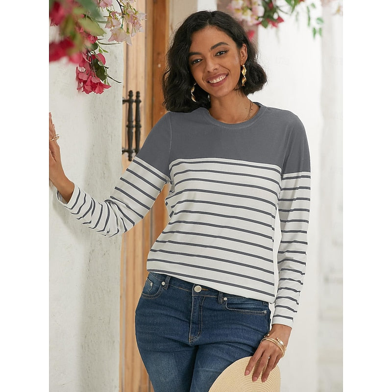 Marisol Striped Crew Top