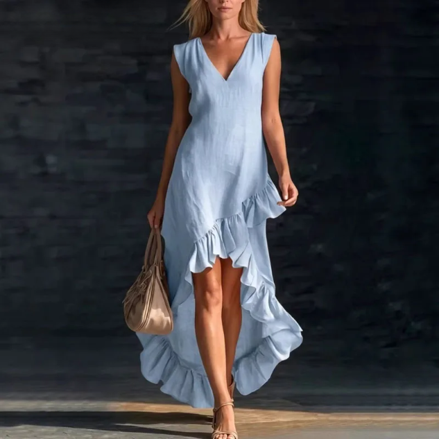 Kayla Sleeveless Ruffle Maxi Dress