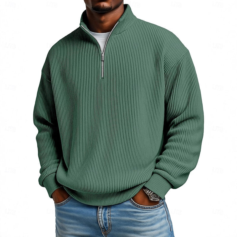 Fitzgerald Ribbed Quarter-Zip Pullover