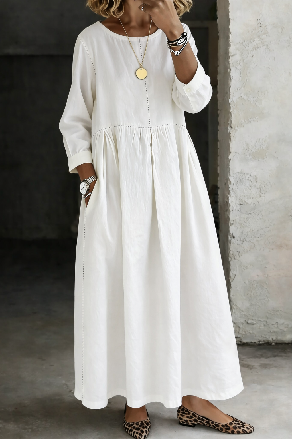 Delphine Gathered Waist Maxi Dress
