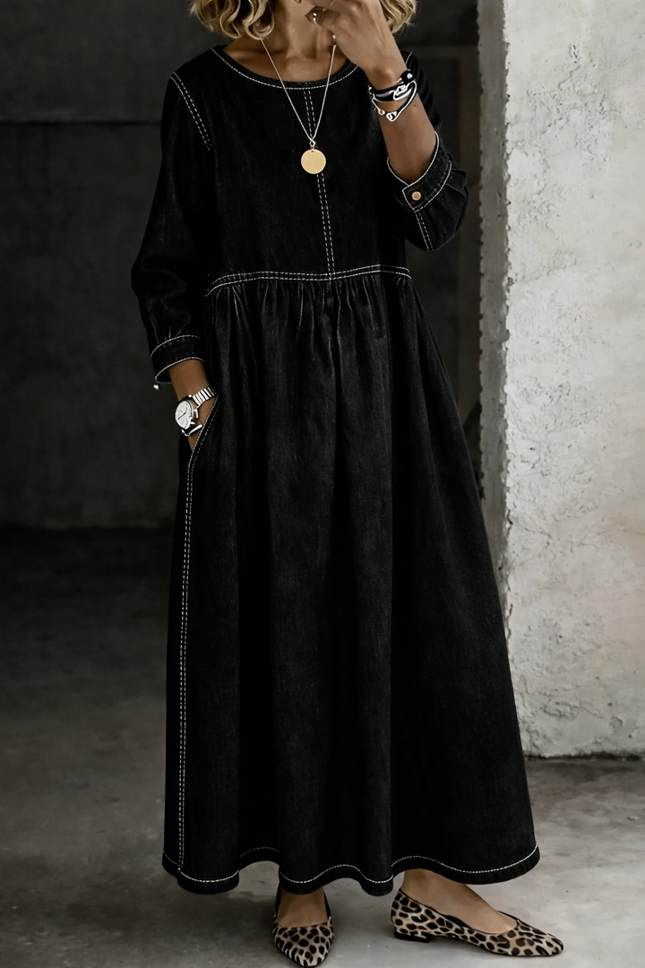 Delphine Gathered Waist Maxi Dress