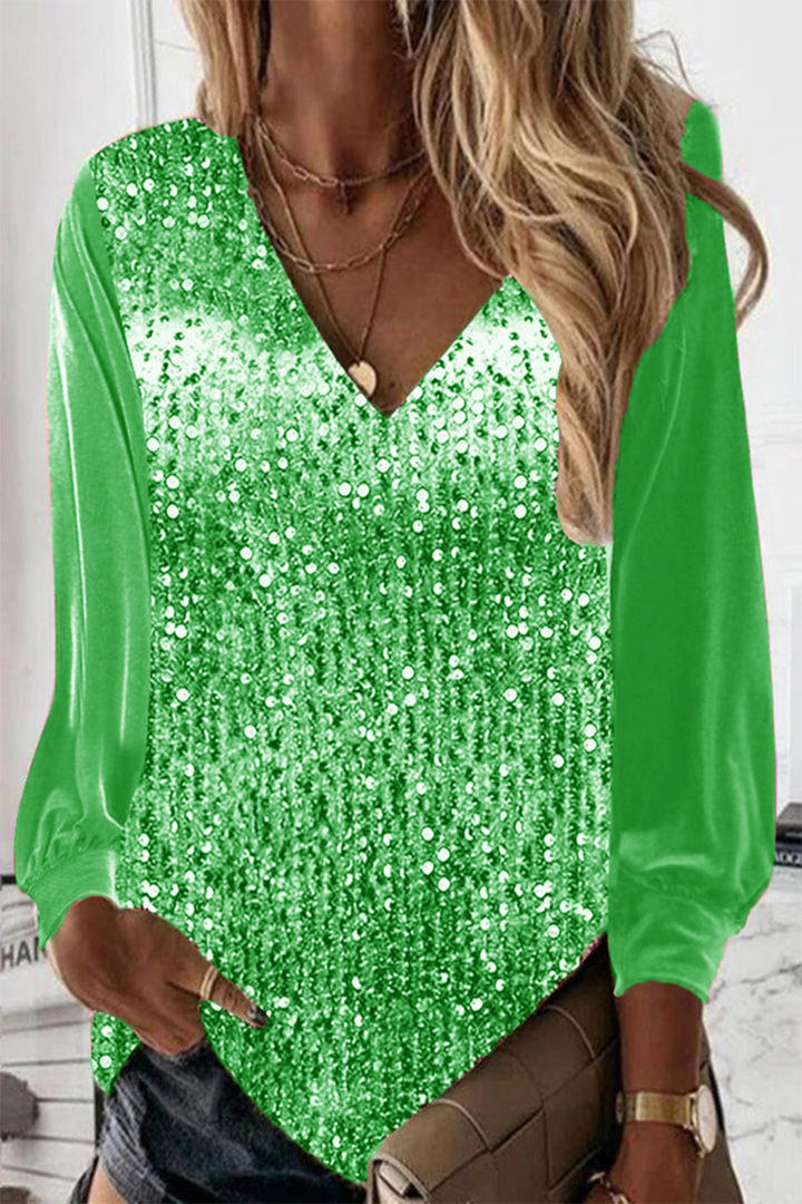 Noor Sequin Neck Blouse