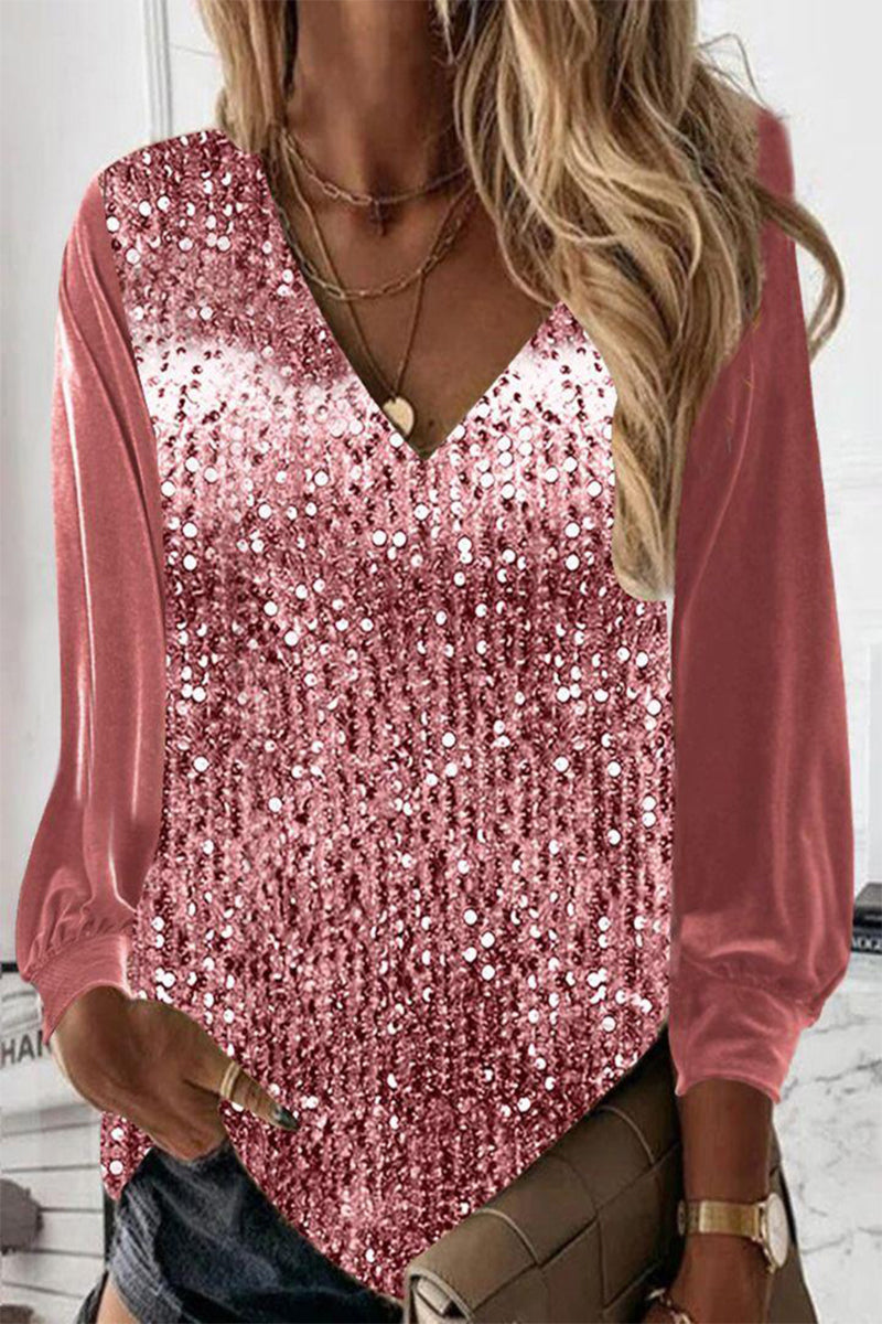 Noor Sequin Neck Blouse