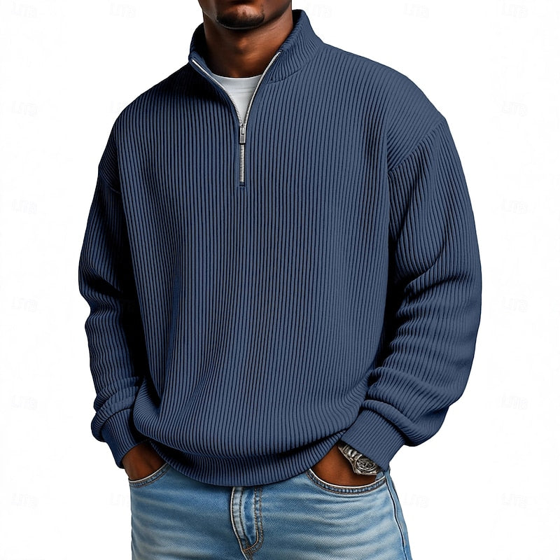 Fitzgerald Ribbed Quarter-Zip Pullover