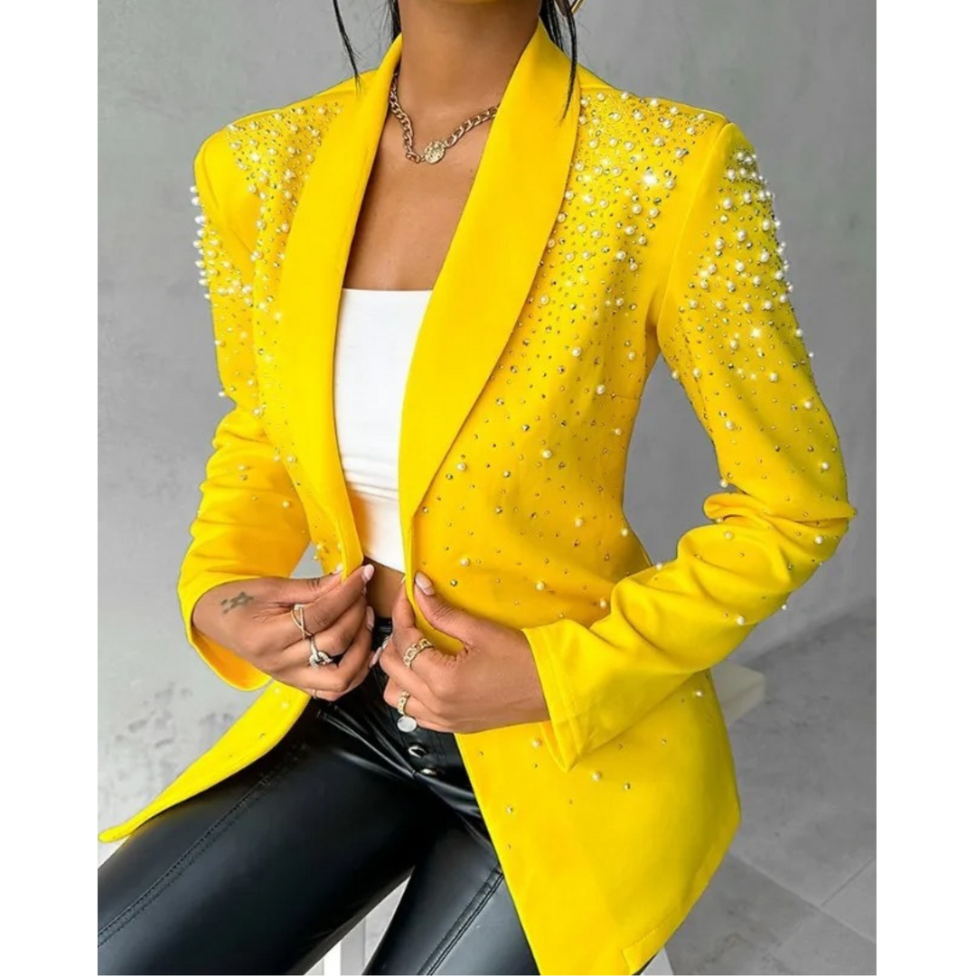 Rosemary Pearl Trim Blazer