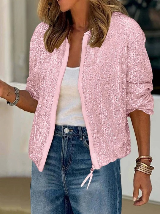Nadia Sequin Bomber Jacket