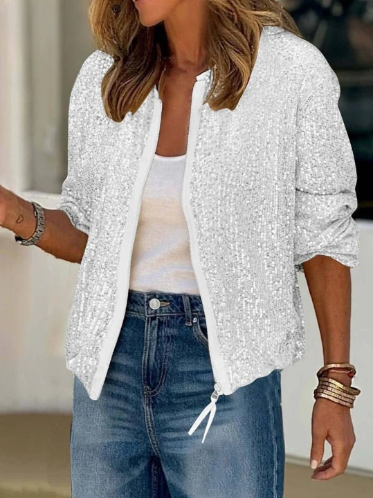 Nadia Sequin Bomber Jacket