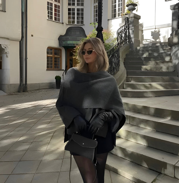 Fleur Asymmetrical Hem Poncho
