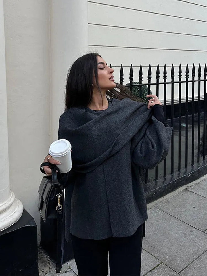 Fleur Asymmetrical Hem Poncho