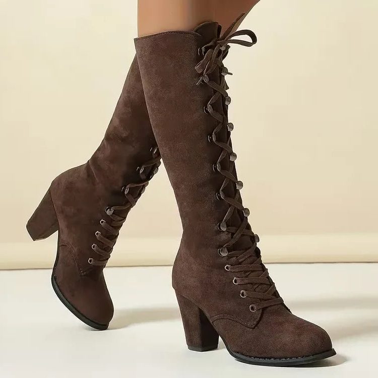 Undine Lace Up Knee High Boots