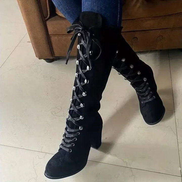 Undine Lace Up Knee High Boots