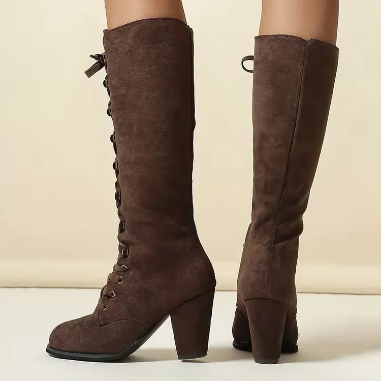 Undine Lace Up Knee High Boots