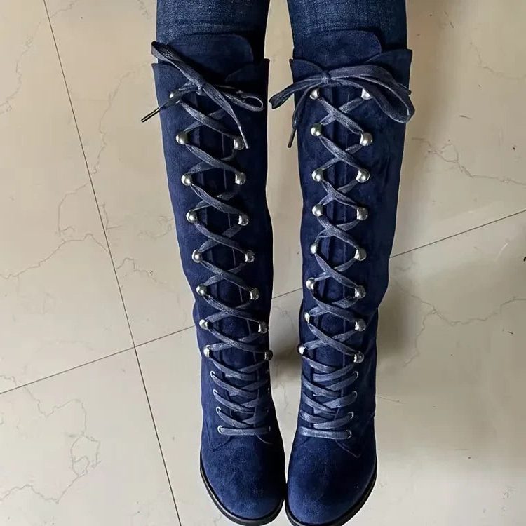 Undine Lace Up Knee High Boots